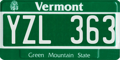 VT license plate YZL363