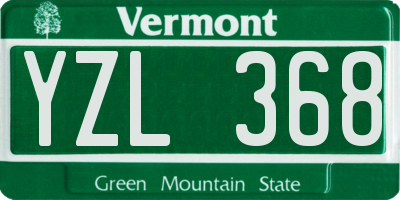 VT license plate YZL368