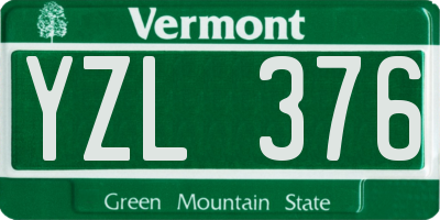 VT license plate YZL376