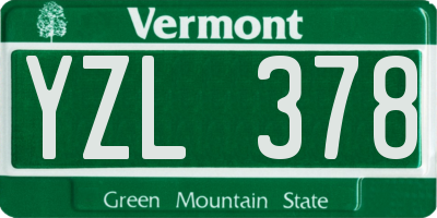 VT license plate YZL378