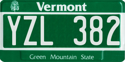 VT license plate YZL382