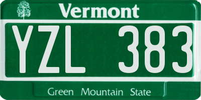 VT license plate YZL383