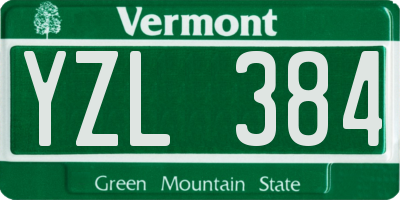 VT license plate YZL384