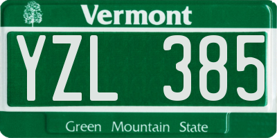 VT license plate YZL385