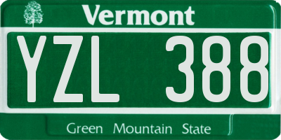 VT license plate YZL388