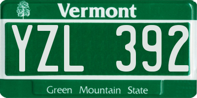VT license plate YZL392