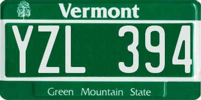 VT license plate YZL394