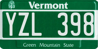 VT license plate YZL398