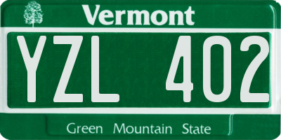 VT license plate YZL402