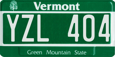 VT license plate YZL404