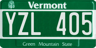 VT license plate YZL405