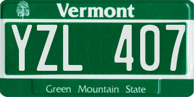 VT license plate YZL407