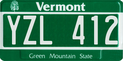 VT license plate YZL412