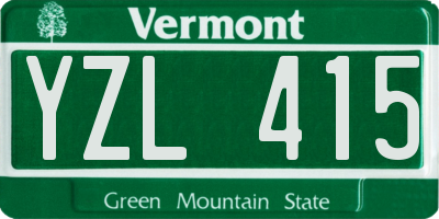VT license plate YZL415