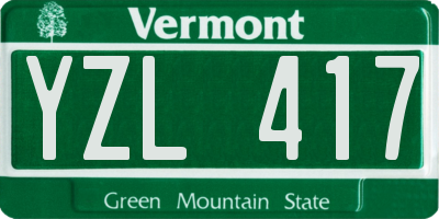 VT license plate YZL417