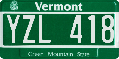 VT license plate YZL418