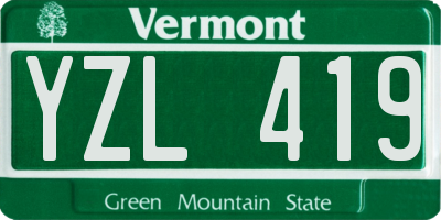 VT license plate YZL419