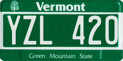 VT license plate YZL420