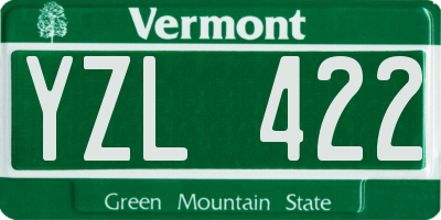 VT license plate YZL422