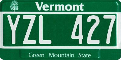 VT license plate YZL427