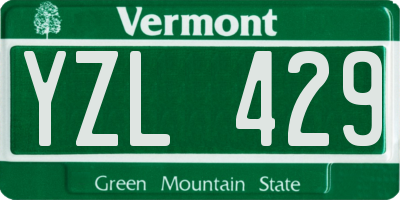 VT license plate YZL429