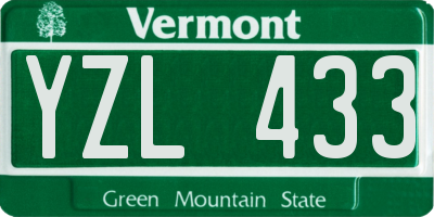 VT license plate YZL433