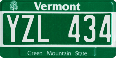 VT license plate YZL434
