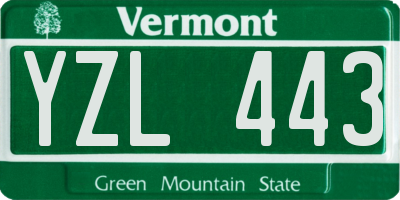 VT license plate YZL443