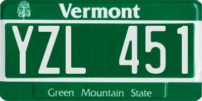 VT license plate YZL451