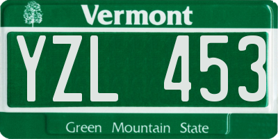VT license plate YZL453