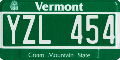 VT license plate YZL454
