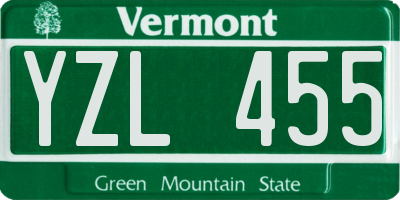 VT license plate YZL455