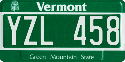 VT license plate YZL458
