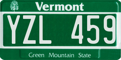 VT license plate YZL459