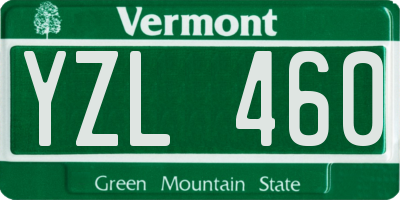 VT license plate YZL460