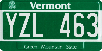 VT license plate YZL463