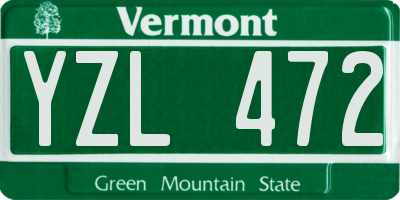VT license plate YZL472