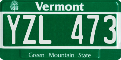 VT license plate YZL473