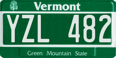 VT license plate YZL482