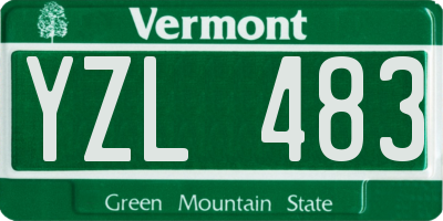 VT license plate YZL483