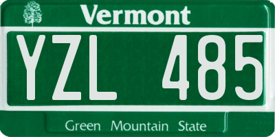 VT license plate YZL485