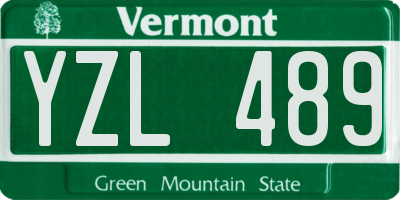 VT license plate YZL489