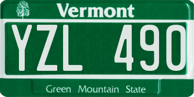 VT license plate YZL490