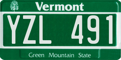 VT license plate YZL491
