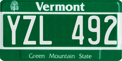 VT license plate YZL492