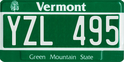 VT license plate YZL495