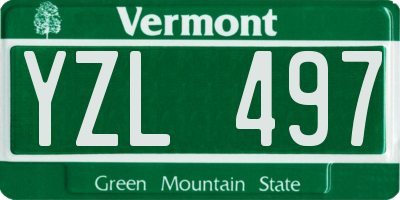 VT license plate YZL497