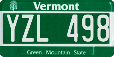 VT license plate YZL498