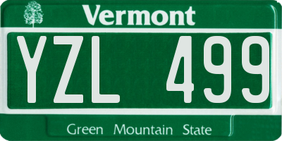 VT license plate YZL499