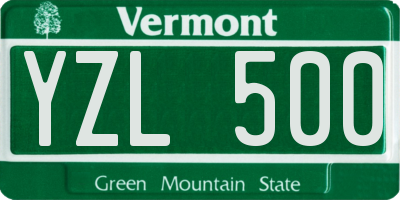 VT license plate YZL500